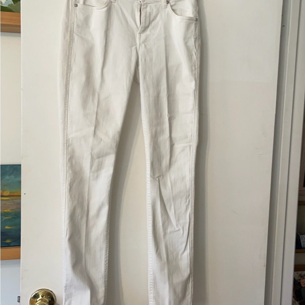 Seven for All Mankind White Straight-Leg Jeans